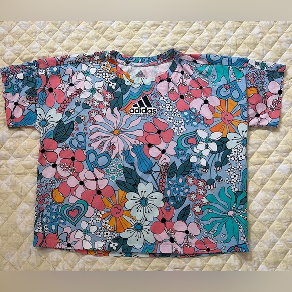 adidas Other - ADIDAS Oversized Tee “Clear Sky” Girl or Boys XL 16Peace Signs & Smiles